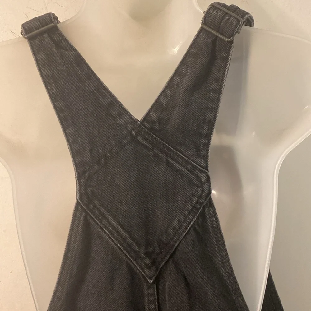 Old Navy Black Slouchy Non Stretch Denim Overalls Size S - Picture 9 of 11